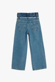 Koton Kız Çocuk Kot Pantolon Geniş Paça Cepli Pamuklu - Wide Leg Jean - 4