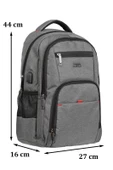 Dada 06 Laptop Bölmeli 15. İnç Su Geçirmez Kumaş Sırt Çantası - 8