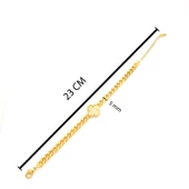 Çelik Bileklik Altın kaplama Kadın Çiçekli Zincir Model BLK-1047 thumbnail 12