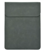 15.4" Deri Ince Çift Mıknatıslı Macbook Bilgisayar Kılıfı Koruma Çantası Gri (28,5x39.5CM) - 1