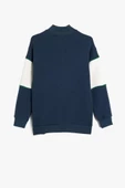 Koton Erkek Çocuk Sweatshirt Dik Yaka Yarım Fermuarlı Baskı Detaylı Uzun Kollu - 4