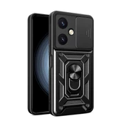 Smody Vivo Y27 İle Uyumlu Kılıf Kamera Korumalı Sürgülü Yüzüklü Standlı Tank - 3