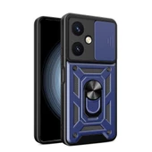 Smody Vivo Y27 İle Uyumlu Kılıf Kamera Korumalı Sürgülü Yüzüklü Standlı Tank - 2