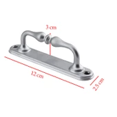 Küçük Kıvrık Çekme Kolu Sürgülü Kapı Tutma Kulpu Kulbu Tutamağı Kol Mat Krom Renk 12 Cm İki Vidalı - 3