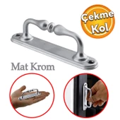 Küçük Kıvrık Çekme Kolu Sürgülü Kapı Tutma Kulpu Kulbu Tutamağı Kol Mat Krom Renk 12 Cm İki Vidalı - 1