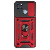 Smody Realme C25Y İle Uyumlu Kılıf Kamera Korumalı Sürgülü Yüzüklü Standlı Tank - 1