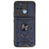 Smody Realme C25Y İle Uyumlu Kılıf Kamera Korumalı Sürgülü Yüzüklü Standlı Tank - 2