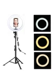 Youtuber Led 10 Inç Ring Light 5500k Youtuber Led Işıklı 2.1 Metre Tripod Selfie Makyaj Işığı - 2