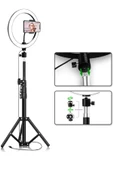 Anunnaki 10 İnç Ring Light Youtuber Tiktok Çekim Işıklı Telefon Tutucu Selfie Makyaj Işığı 2.1 M Tripod - 8