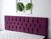 Niron Violet Çift Kişilik Yatak Başlığı - 140 cm Mor Kumaş Başlık - Baza ve Karyola Başlığı - 2