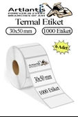 30X50 mm Barkod Etiketi Yapışkanlı 6 Adet Rulo Etiket Termal Barkot Terazi Etiketi 1000 li Barkod Yazıcılarına Uyumludur thumbnail 1