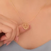 925 Ayar Altın Mikron Kaplama Leopar Tasarım Kolye - CN00376 thumbnail 4