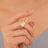 925 Ayar Altın Mikron Kaplama Gitar Tasarım Gümüş Kolye - CN00398 thumbnail 2