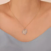 925 Ayar Altın Mikron Kaplama Folivora Tembellik Hayvan Gümüş Kolye - CN00382 - 3