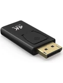 Displayport to Hdmi Mini Siyah 4k 30hz Dp to hdmı Kablo Displayport Çevirici Dönüştürücü - 5