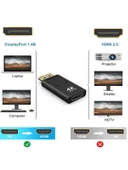 Displayport to Hdmi Mini Siyah 4k 30hz Dp to hdmı Kablo Displayport Çevirici Dönüştürücü - 8