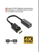 Mini Dısplayport'tan Hdmı'ya 4K Destekli Aktif Çevirici Dönüştürücü Adaptör Kablo Mini DP to Hdmi - 7