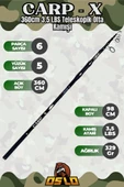 Oslo Carp-X 360cm 3.5 LBS Teleskopik Olta Kamışı thumbnail 1