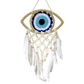 Rafyalı Makrome Örmeli Göz Model El Yapımı Duvar Süsü thumbnail 3