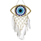 Rafyalı Makrome Örmeli Göz Model El Yapımı Duvar Süsü thumbnail 2