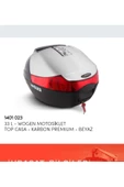 Wogen 33 Litre Sırt Dayamalı Premium Karbon Motosiklet Arka Çanta Beyaz  Topcase - 1