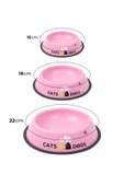 RENKli Metal Mama Kabı, Kedi Köpek Mama Su Kabı 20 cm - 12