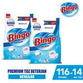 Bingo Premium Toz Çamaşır Deterjanı 7 Kg Beyaz 2'li - 1