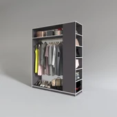 Kenzlife giysi dolabı bayram 180*150*40 gri gardırop thumbnail 2