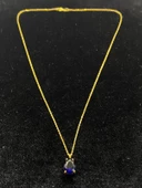 Renkli Zirkon Taşlı 925 Ayar Gümüş Zincirli Damla Bayan Otantik Kolye - 6