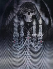 Parti Aksesuar 5D Elmas Boyama 3 Farklı Resim Değişenli Halloween İskelet Tablosu 30x40 cm - 1