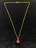 Renkli Zirkon Taşlı 925 Ayar Gümüş Zincirli Damla Bayan Otantik Kolye - 5