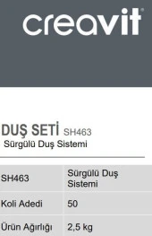 Creavit Sh463 Sürgülü Duş Sistemi 3 Fonksiyonlu - 2