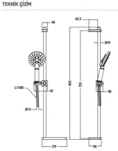 Creavit Sh463 Sürgülü Duş Sistemi 3 Fonksiyonlu - 3