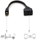 HDMI Çoğaltıcı Erkek Çift HDMI Dişi Çoklayıcı Adaptör Kablosu Siyah - 6