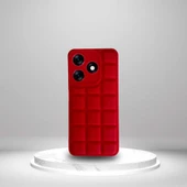 Tecno Spark 10 4G Uyumlu Tlp Silikon Madlen Case KIRMIZI - 1