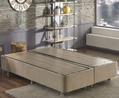 Niron Ela Baza -200x200 cm Çift Kişilik Sandıklı Sütlü Kahve Kumaş Baza Silinebilir Soho Kumaş - 1