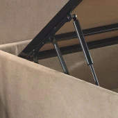 Niron Ela Baza -200x200 cm Çift Kişilik Sandıklı Sütlü Kahve Kumaş Baza Silinebilir Soho Kumaş - 3