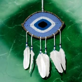 Buz Mavisi Motifli Göz Model El Yapımı Duvar Süsü thumbnail 4