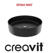 Creavit Loop 45 Cm Set Üstü Çanak Lavabo Siyah Mat LP145 - 1