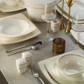 Kütahya Porselen Bone Mare 62 Parça 1137421 Desenli Yemek Takımı - 1