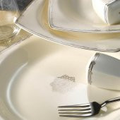 Kütahya Porselen Bone Mare 62 Parça 1139720 Desenli Yemek Takımı - 1