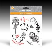 ART-039 Geçici Dövme,Geçici Tattoo 15,5x15,5cm Vücut Dövmesi,Kol Bilek Dövme,Boyun Dövme,Sırt Dövme - 2