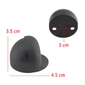 Kapı Stoperi Silikonlu Yarımay Tamponu Vidalı Metal Kapı Stopu Durdurucu Tutucu Mat Siyah (1 ADET) - 2