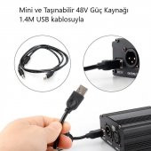 48V Phantom Power Ses Kartı (Usb Kablo + XLR Kablo) - 2