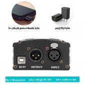 48V Phantom Power Ses Kartı (Usb Kablo + XLR Kablo) - 4
