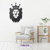 King Lion Lazer Kesim Metal Duvar Dekoru - 1