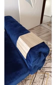 LEUR HOME Kahve Krem Koltuk Tepsisi Yan Sehpa 40x20 Cm Ortasabit 15 Cm Amerikan Servisi - 1