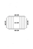 LEUR HOME Kahve Krem Koltuk Tepsisi Yan Sehpa 40x20 Cm Ortasabit 15 Cm Amerikan Servisi - 4