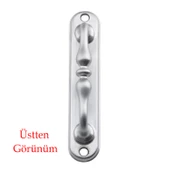 Çekme Kolu Sürgülü Kapı Tutma Kulpu Kulbu Tutamağı Küçük Kıvrık Kol Mat Krom Renk 12 Cm İki Vidalı - 2