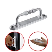 Çekme Kolu Sürgülü Kapı Tutma Kulpu Kulbu Tutamağı Küçük Kıvrık Kol Mat Krom Renk 12 Cm İki Vidalı - 1